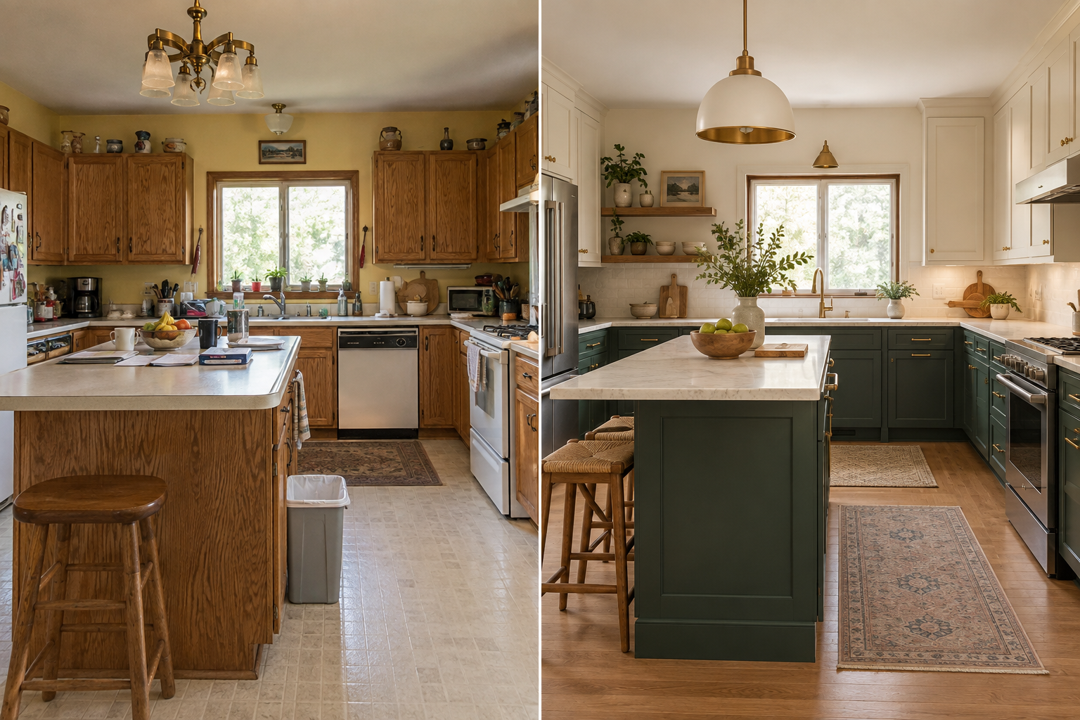 Kitchen remodeling before and after